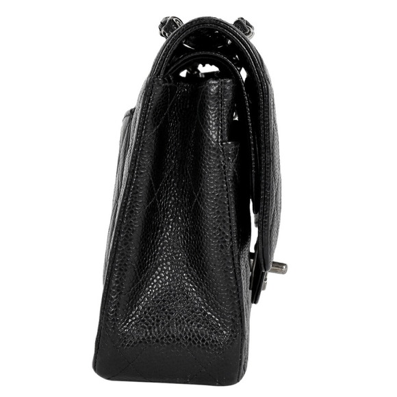 Chanel Skin W Matelasse Caviar Handbag Black Flap - Picture 1 of 12